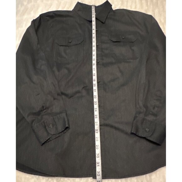 Wrangler Flex for Comfort Dark Gray Button-Down Shirt Cotton Blend Men's Size XL - Picture 6 of 16